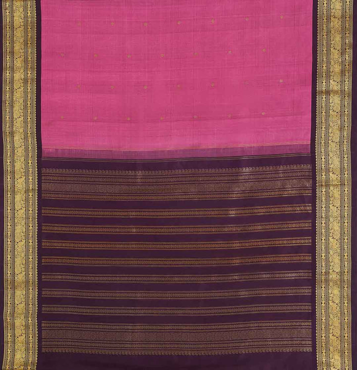 Onion Pink Kanchivarm Saree With Wine Border