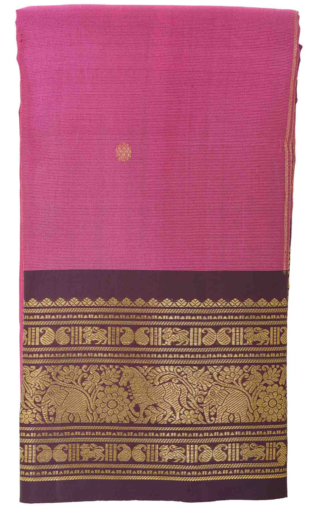 Onion Pink Kanchivarm Saree With Wine Border