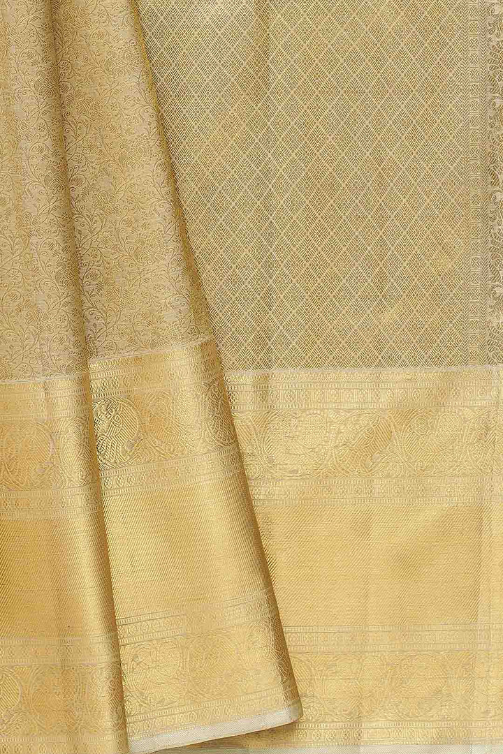 Gin Green Tissue Brocade Kanchivaram Saree
