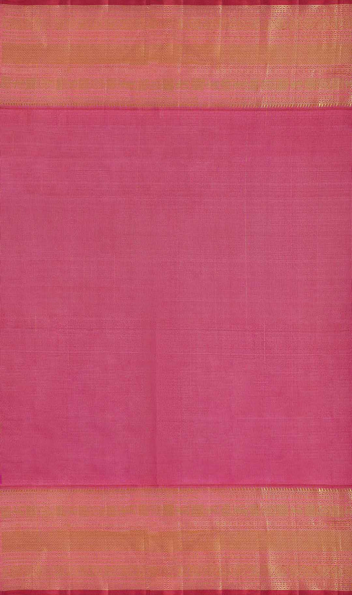 Lotus Pink Kanchivaram Saree With Vanastrinkaram Design