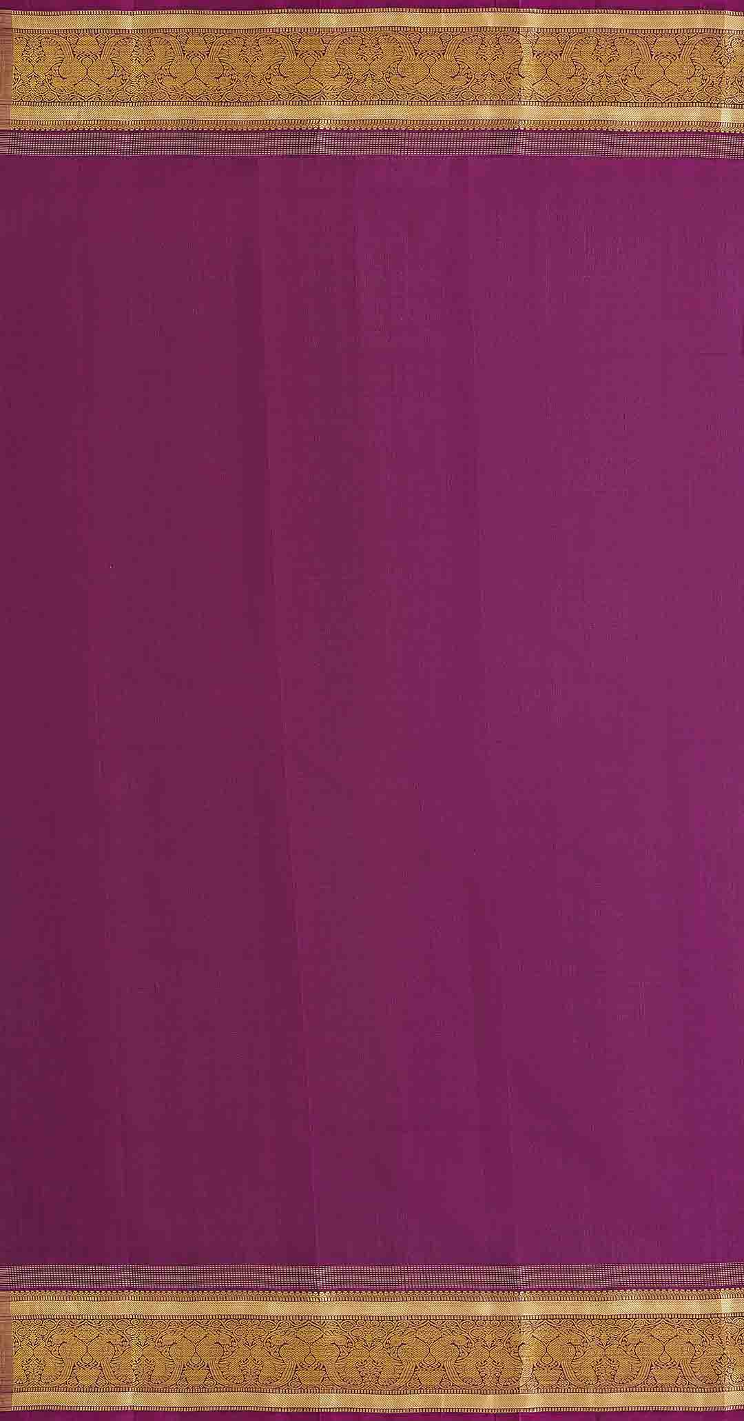 Mehendi Green Kanchivaram Saree With Purple Border