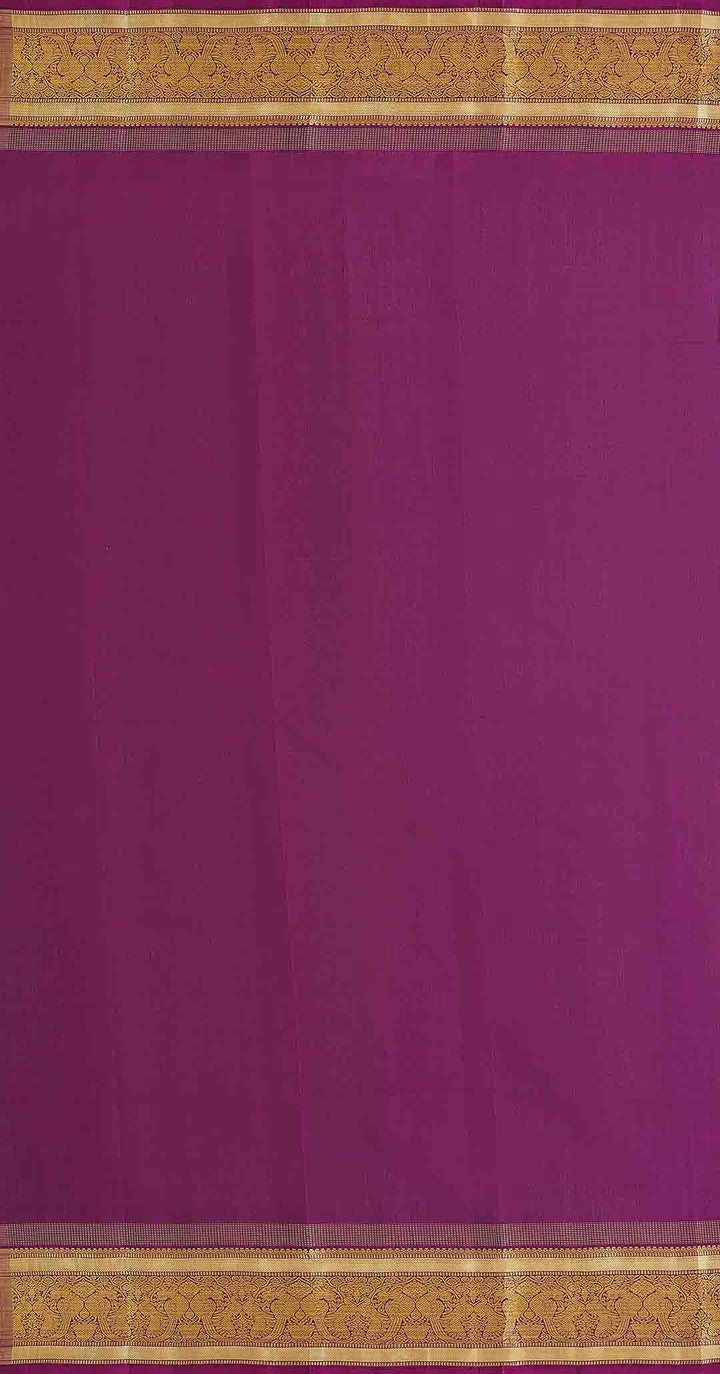 Mehendi Green Kanchivaram Saree With Purple Border