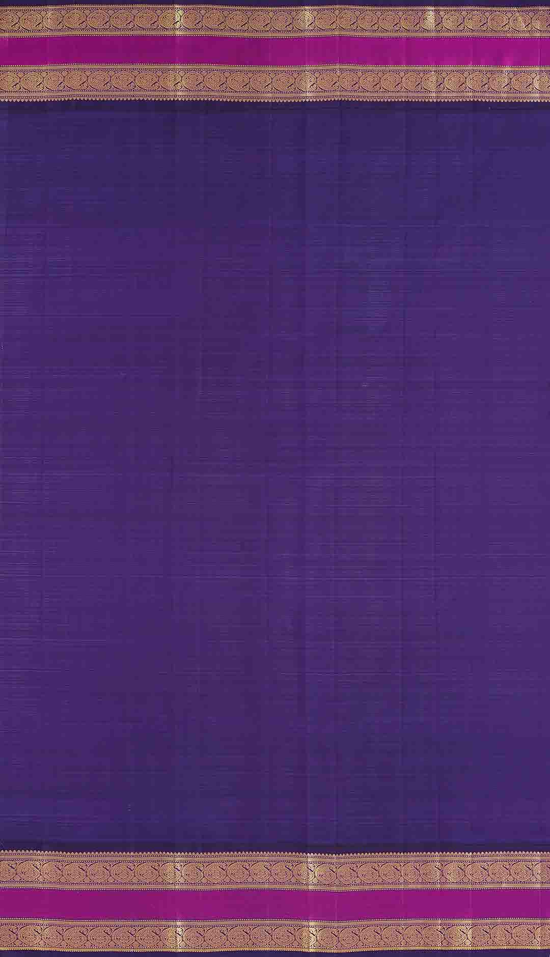 Light Sage Green Kanchivaram Saree With Purple And Pink Border