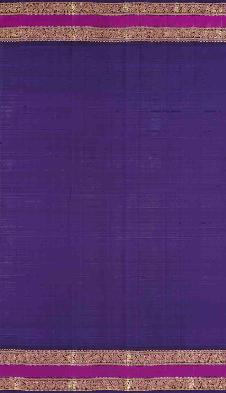 Light Sage Green Kanchivaram Saree With Purple And Pink Border