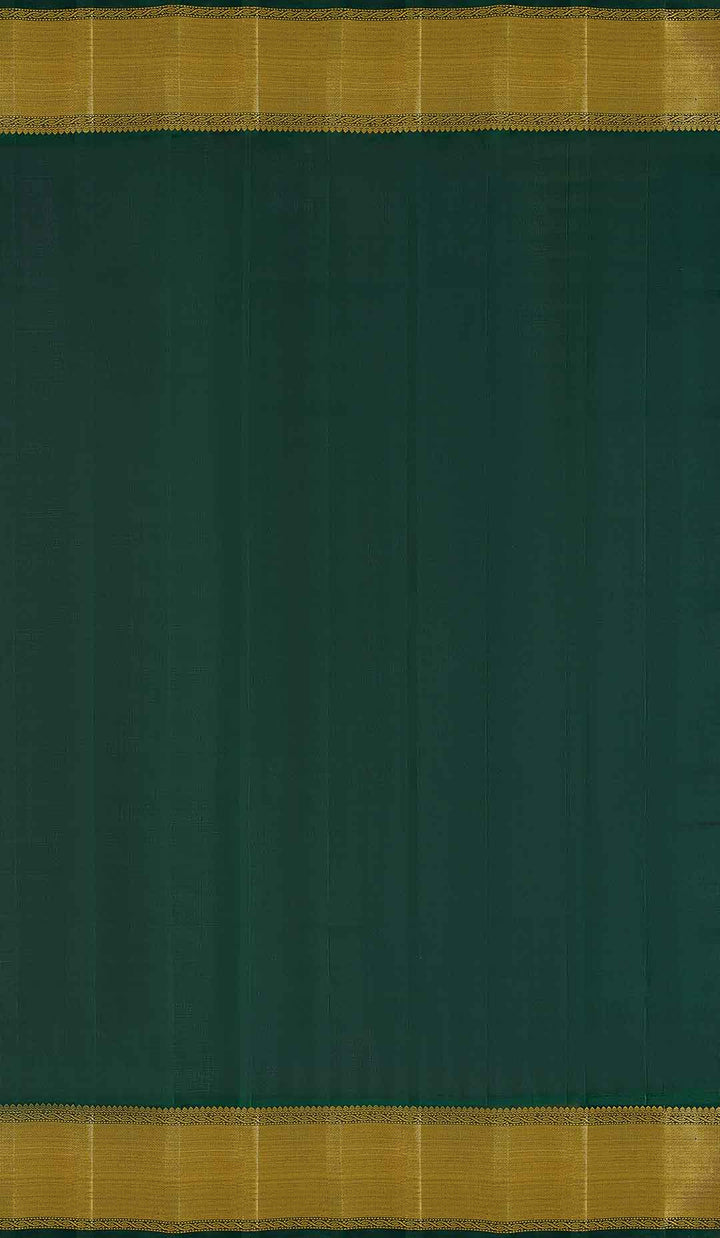 Mango Yellow Kanchivaram Saree With Bottle Green Border