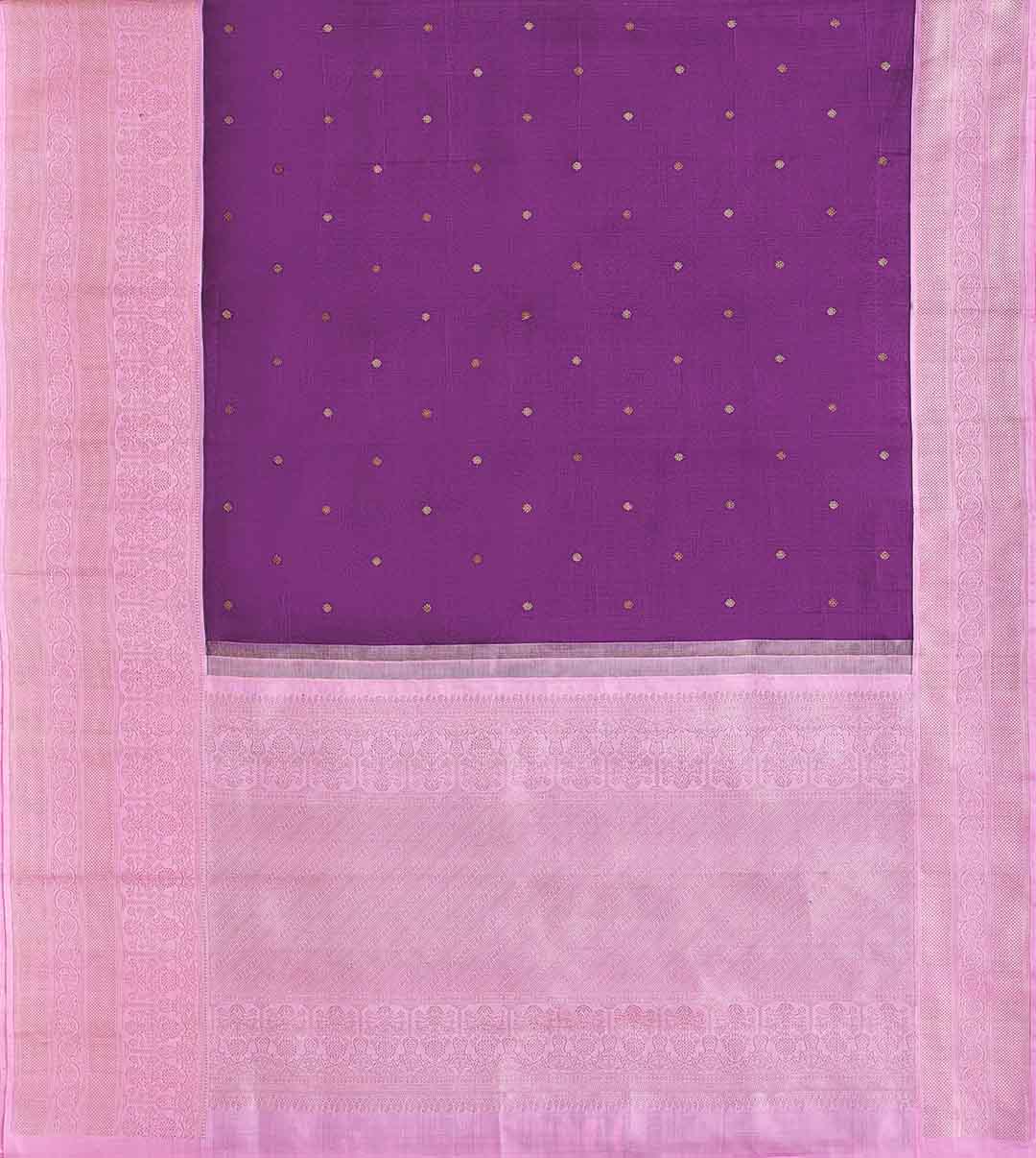 Wine Purple Kanchivaram Saree With Pink Border