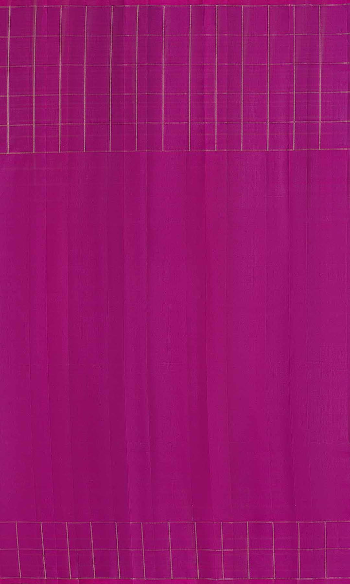 Peacock Green Kanchivaram Saree With Purple Border