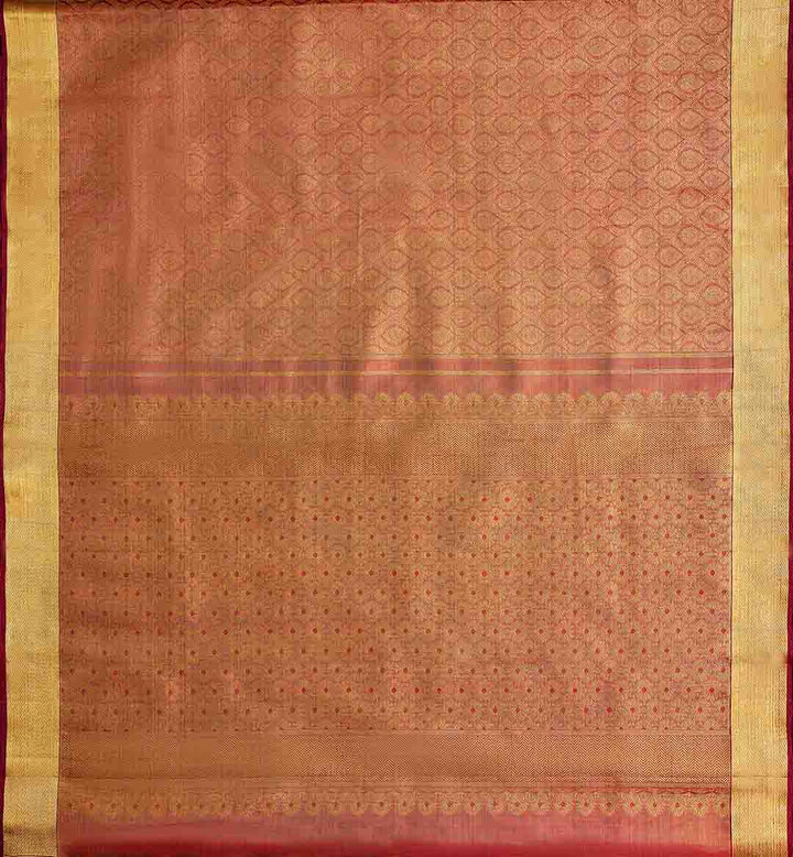 Burgundy Kanchivaram Saree With Tissue Brocade