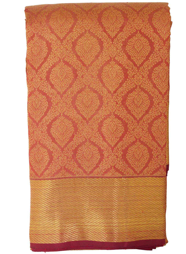 Burgundy Kanchivaram Saree With Tissue Brocade