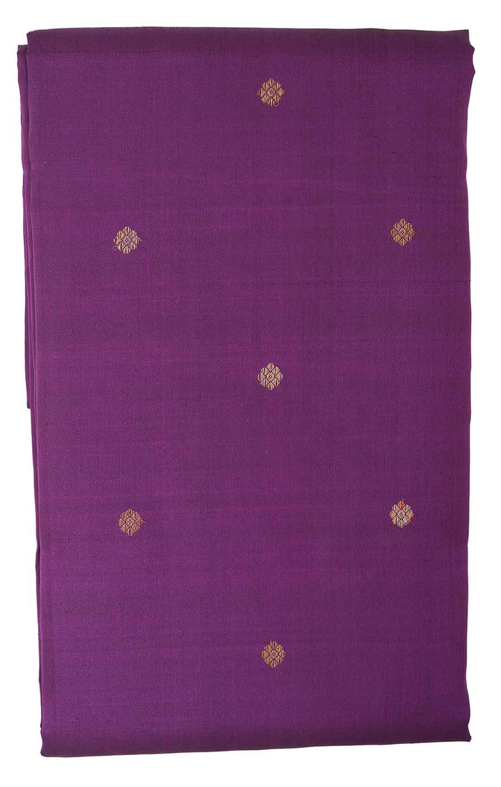 Wine Checks Kanchivaram Saree With Mango Butti