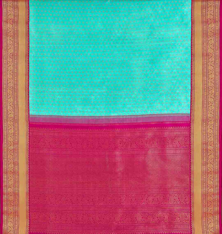 Rama Green With Pink Zari Border