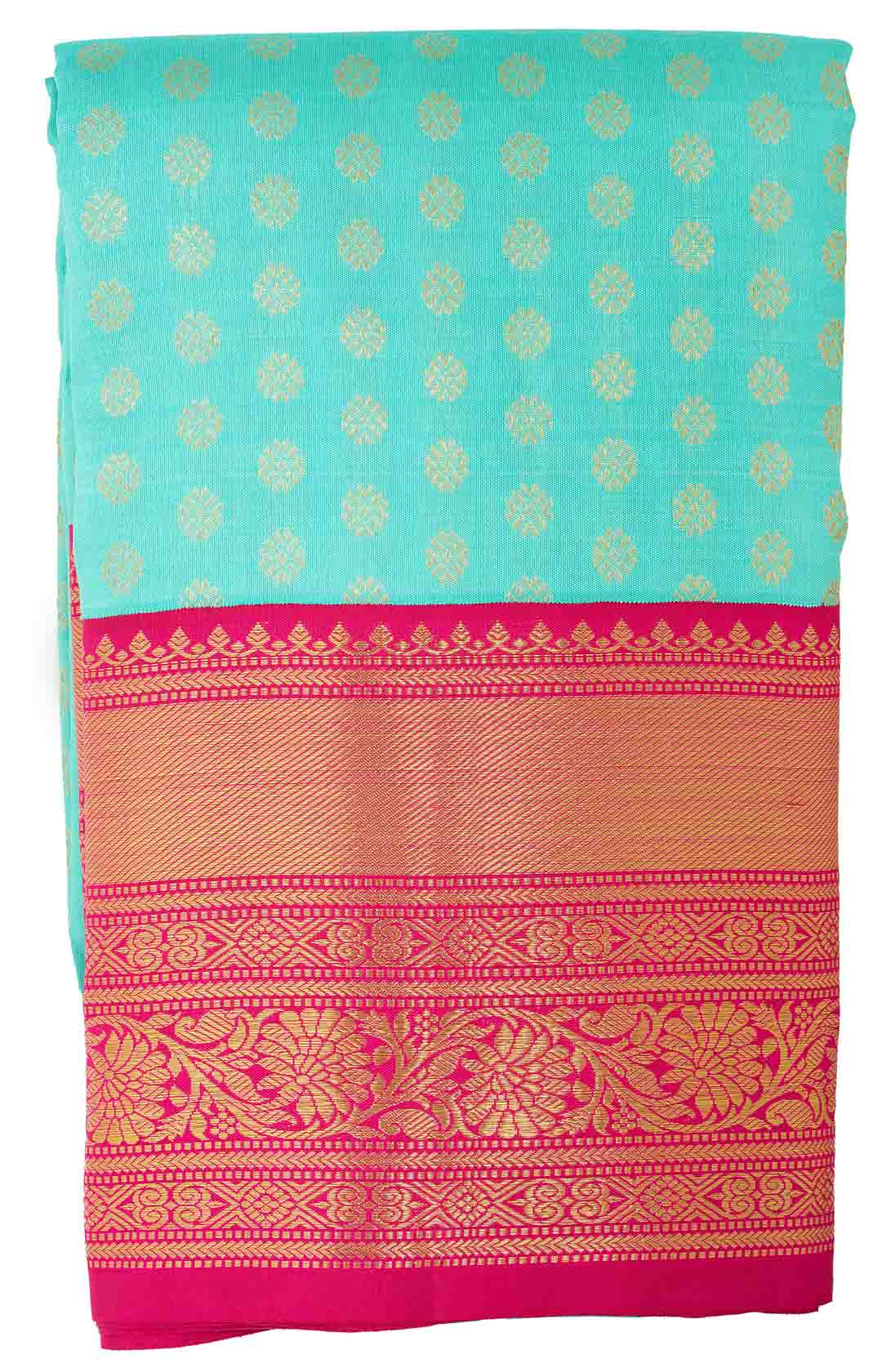 Rama Green With Pink Zari Border