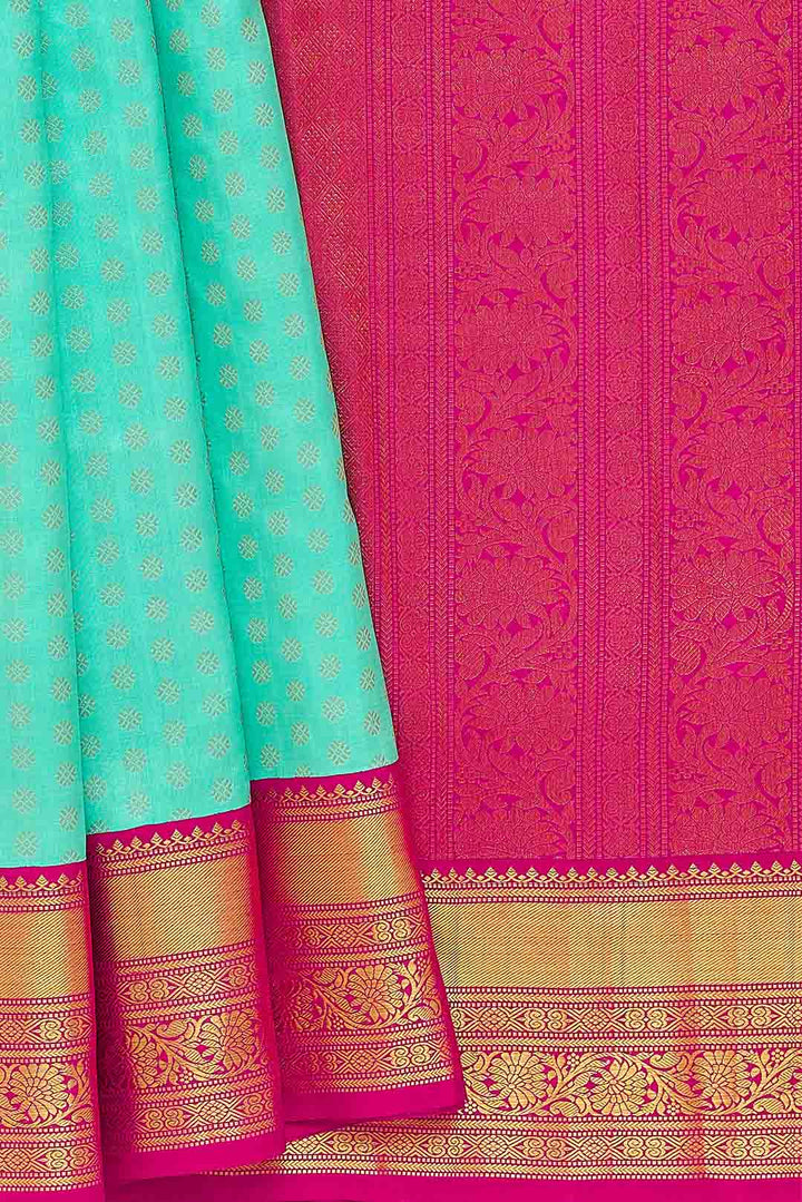 Rama Green With Pink Zari Border