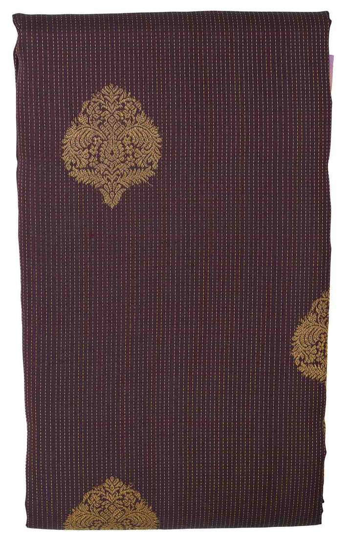 Deep Burgundy Kanchivaram Saree With Lavender Border