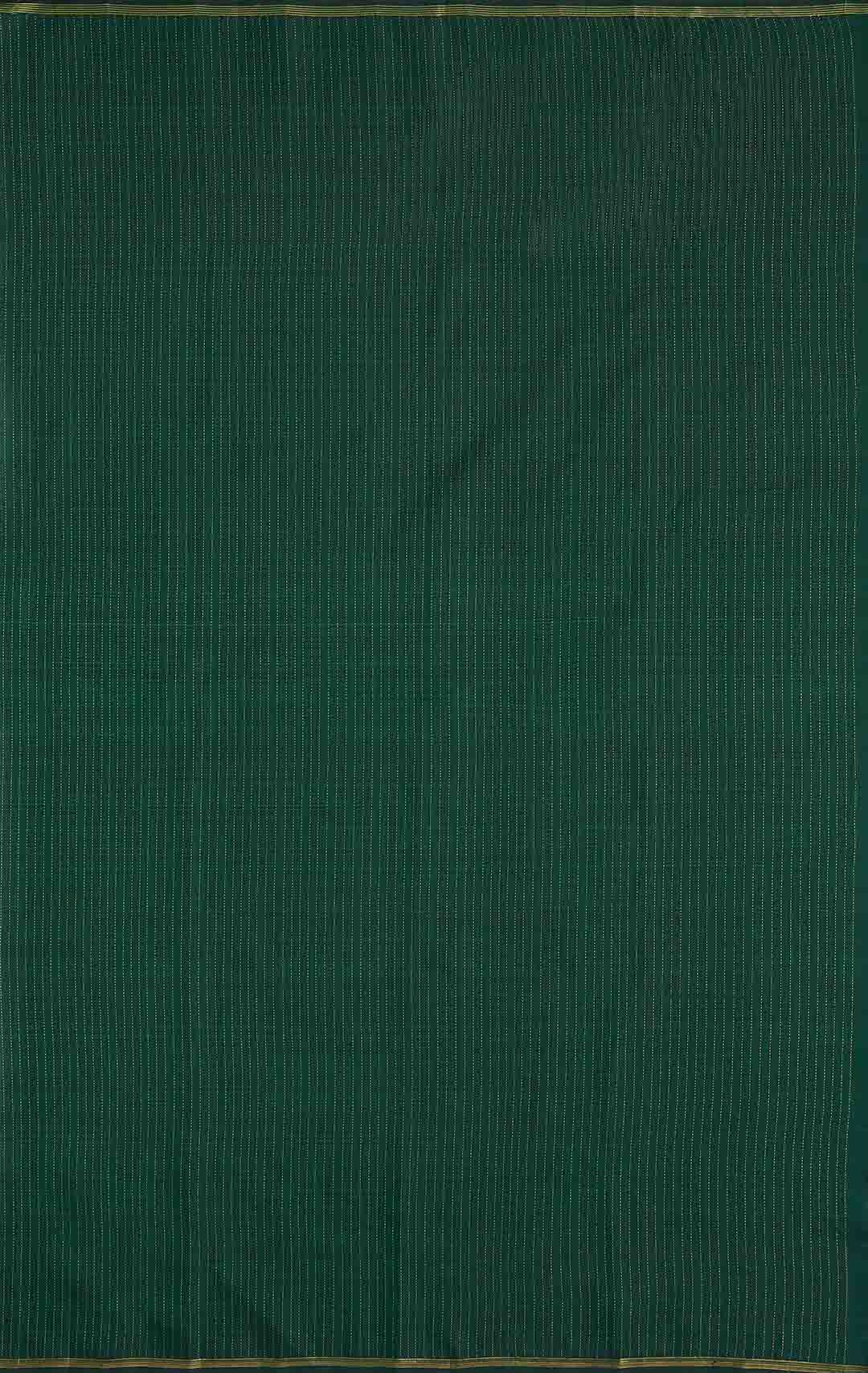 Bottle Green Kanchivaram Saree With Meenakari Buttas