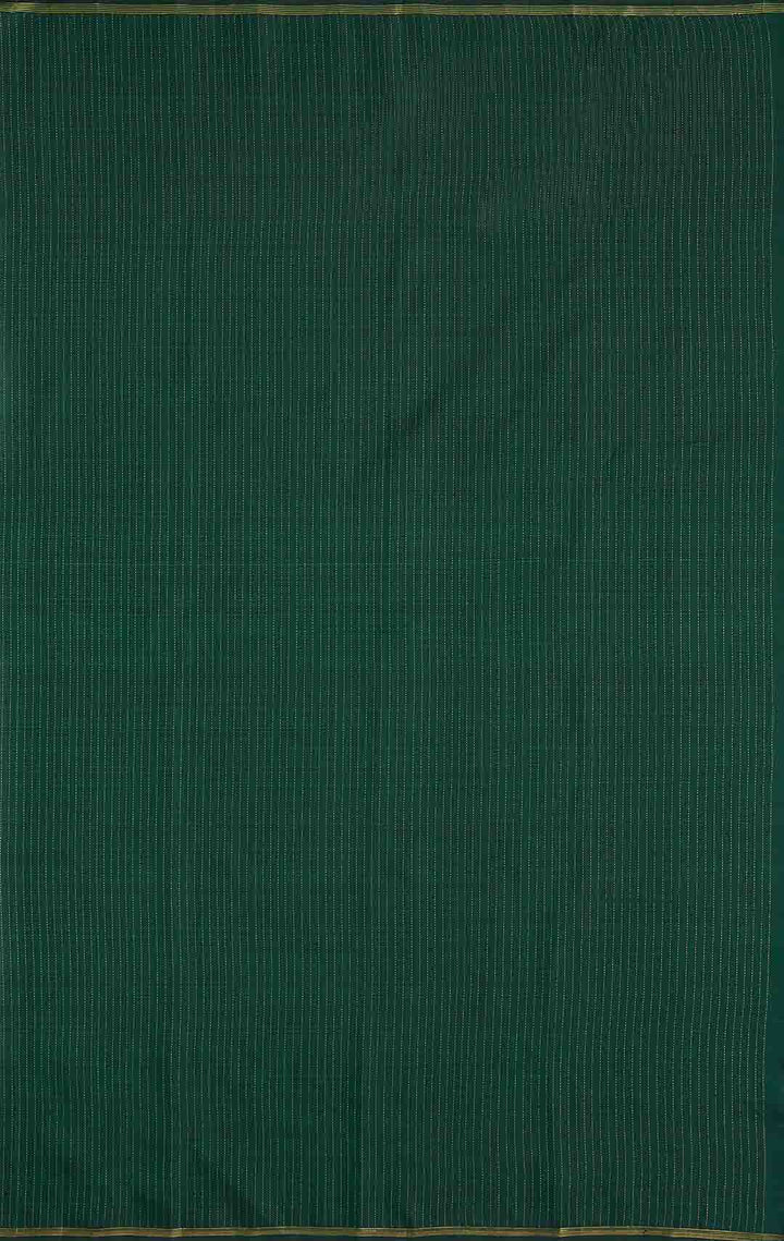 Bottle Green Kanchivaram Saree With Meenakari Buttas