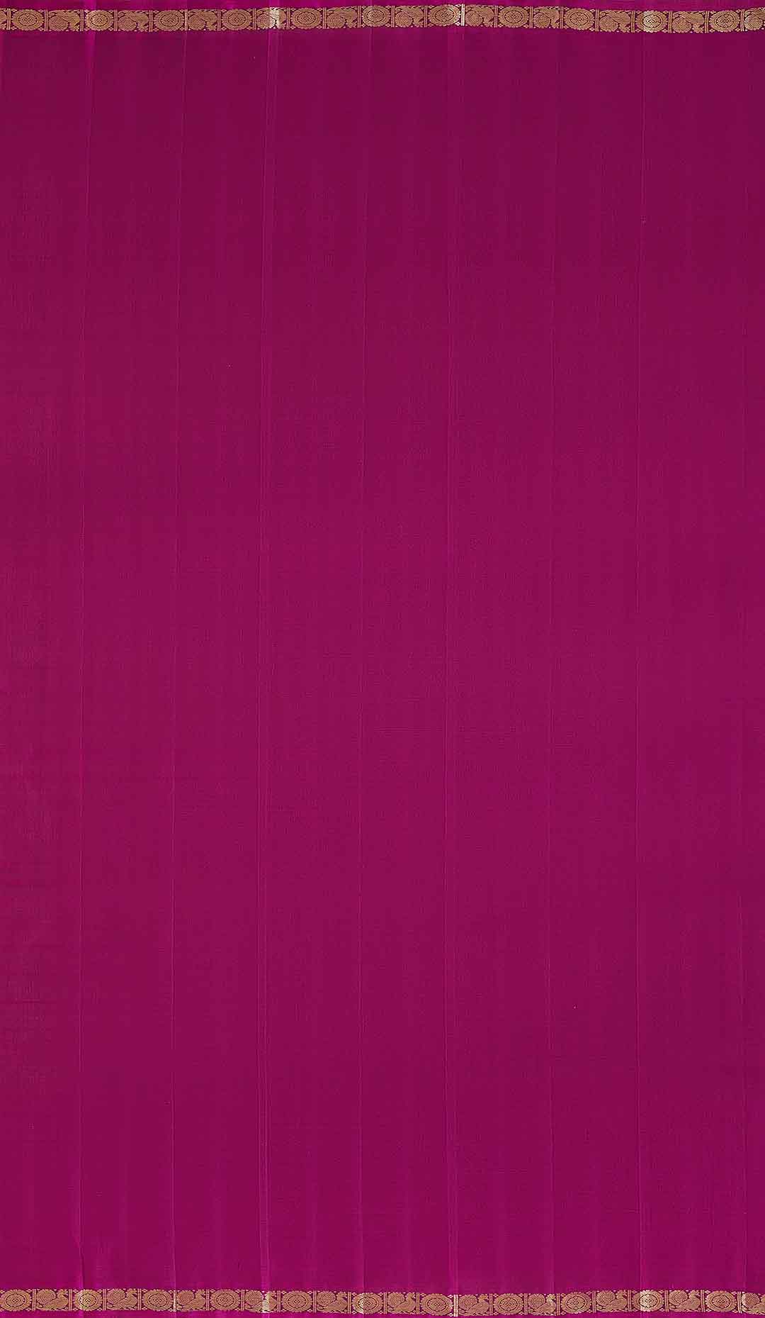 Yellow Gold Kanchivaram Saree With Pink Border