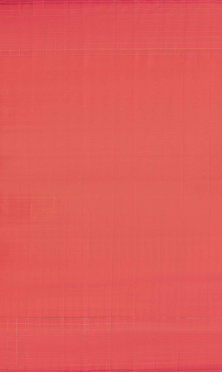 Mango Yellow Kanchivaram Saree With Pink Checks Border