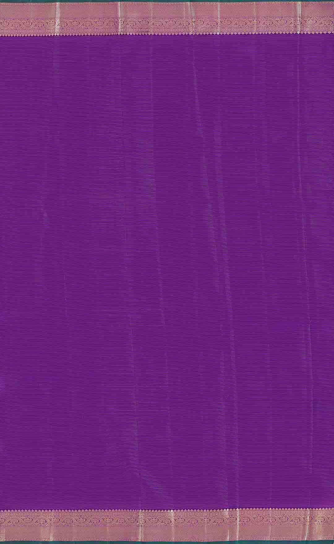 Violet Vairaoosi Lines Kanchivaram Saree With Peacock Butta Saree