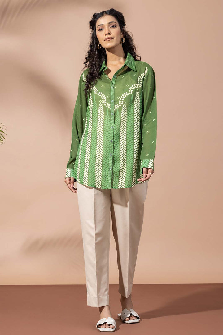 Chevron Forest Green Shirt
