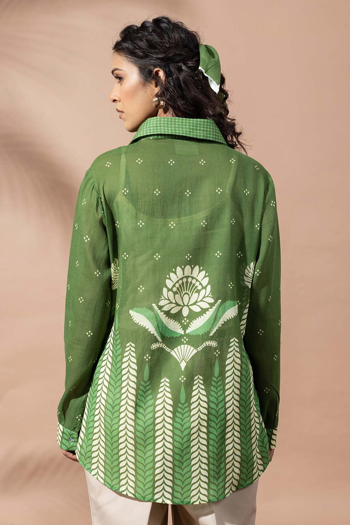 Chevron Forest Green Shirt