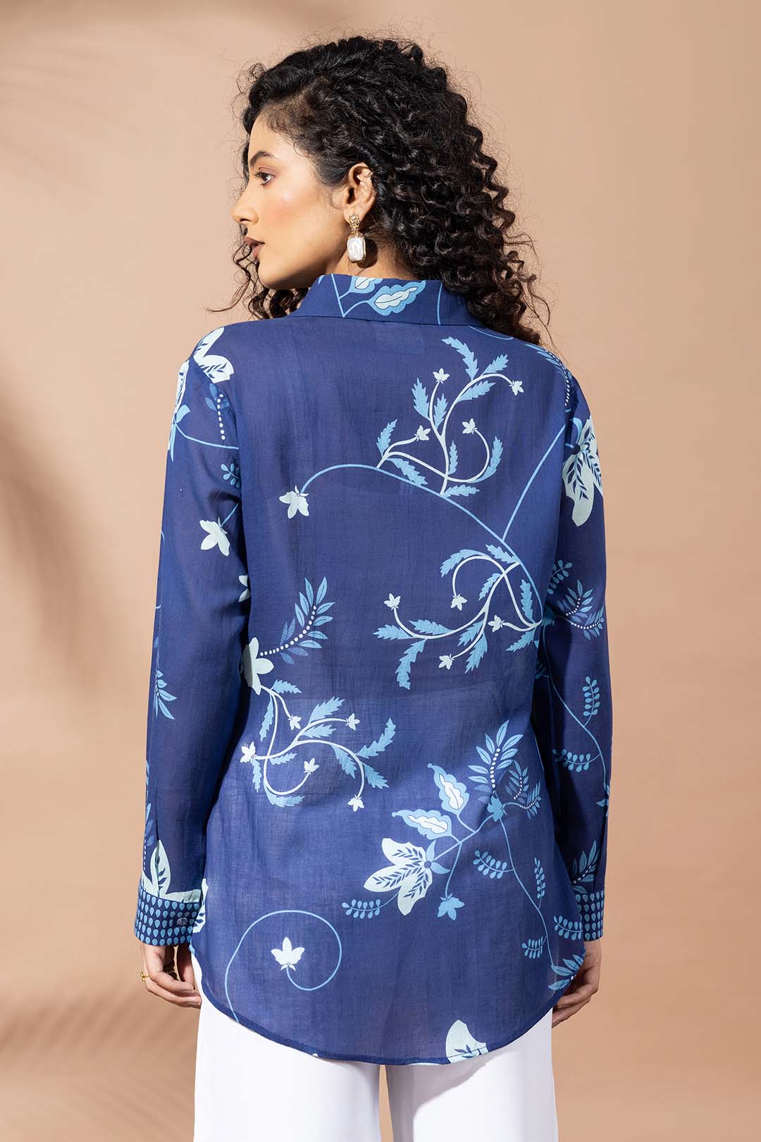 Navy Blue Bloom Shirt