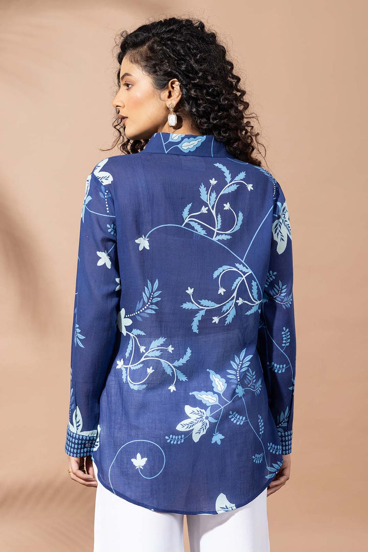 Navy Blue Bloom Shirt