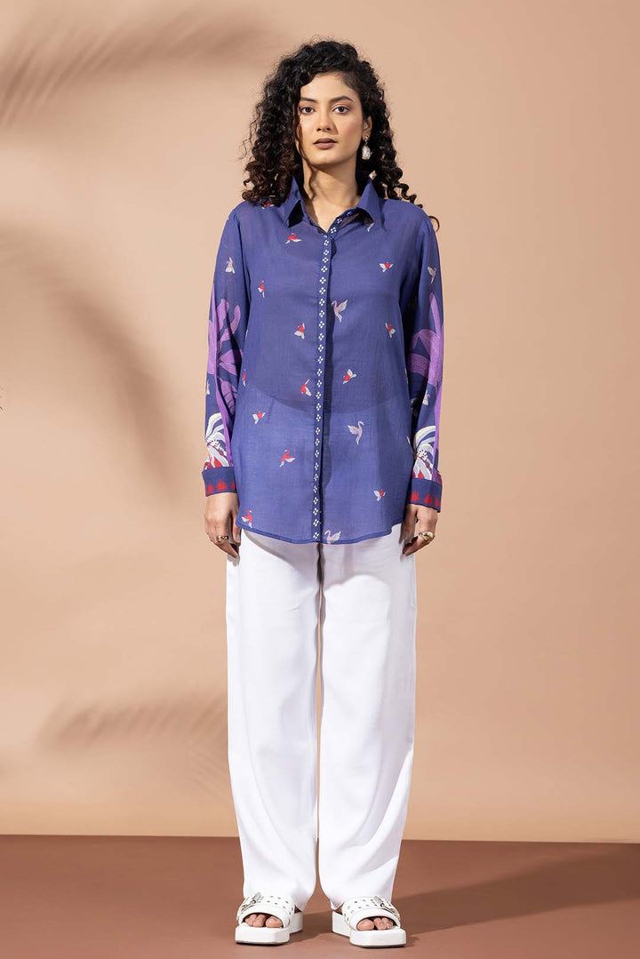 Blooming Ink Blue Shirt
