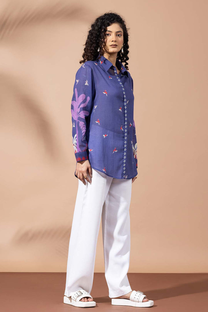 Blooming Ink Blue Shirt