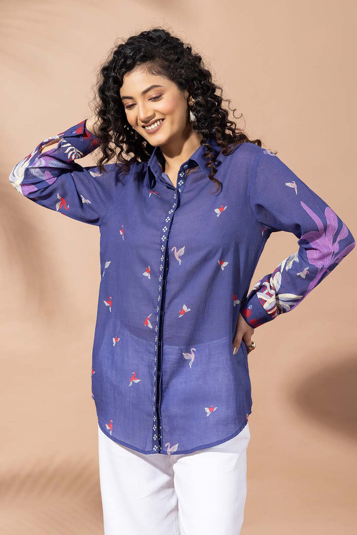 Blooming Ink Blue Shirt