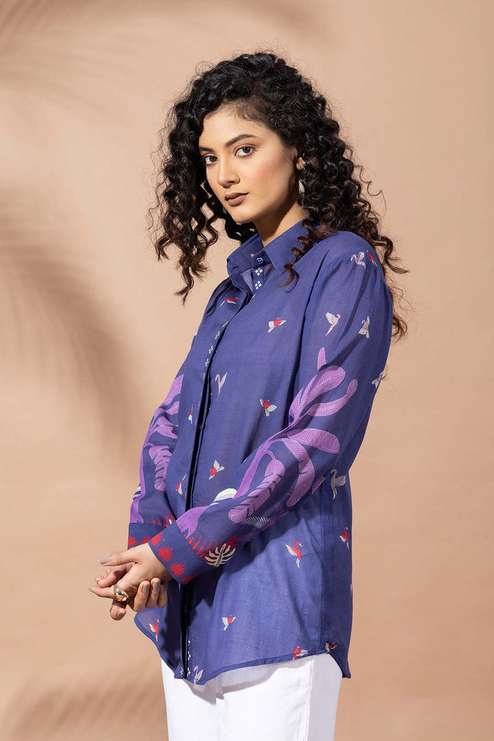Blooming Ink Blue Shirt