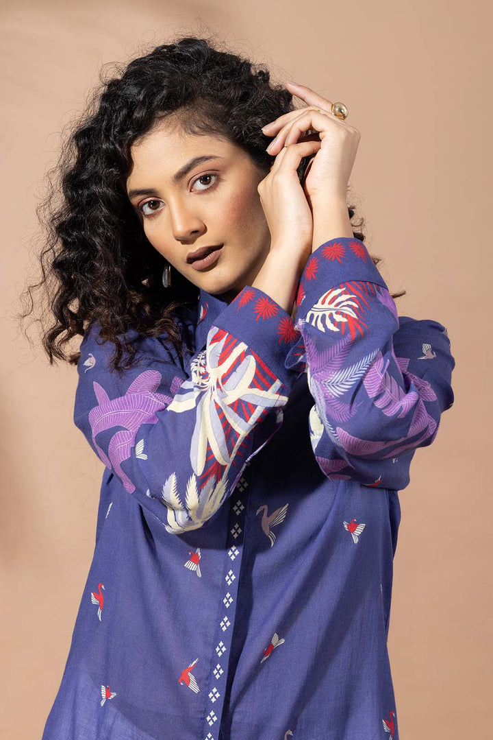 Blooming Ink Blue Shirt