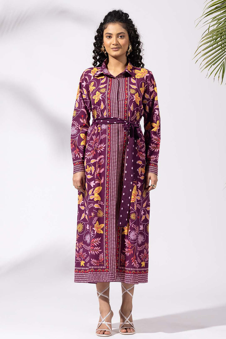 Muse Plum Shirt Dress