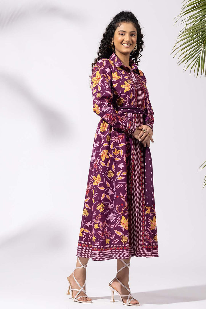 Muse Plum Shirt Dress