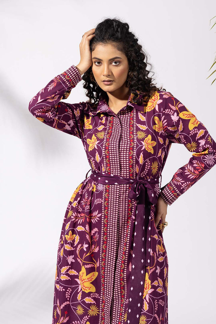 Muse Plum Shirt Dress