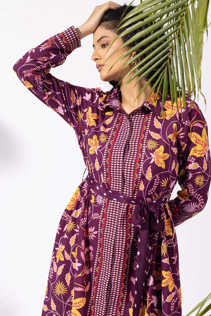 Muse Plum Shirt Dress