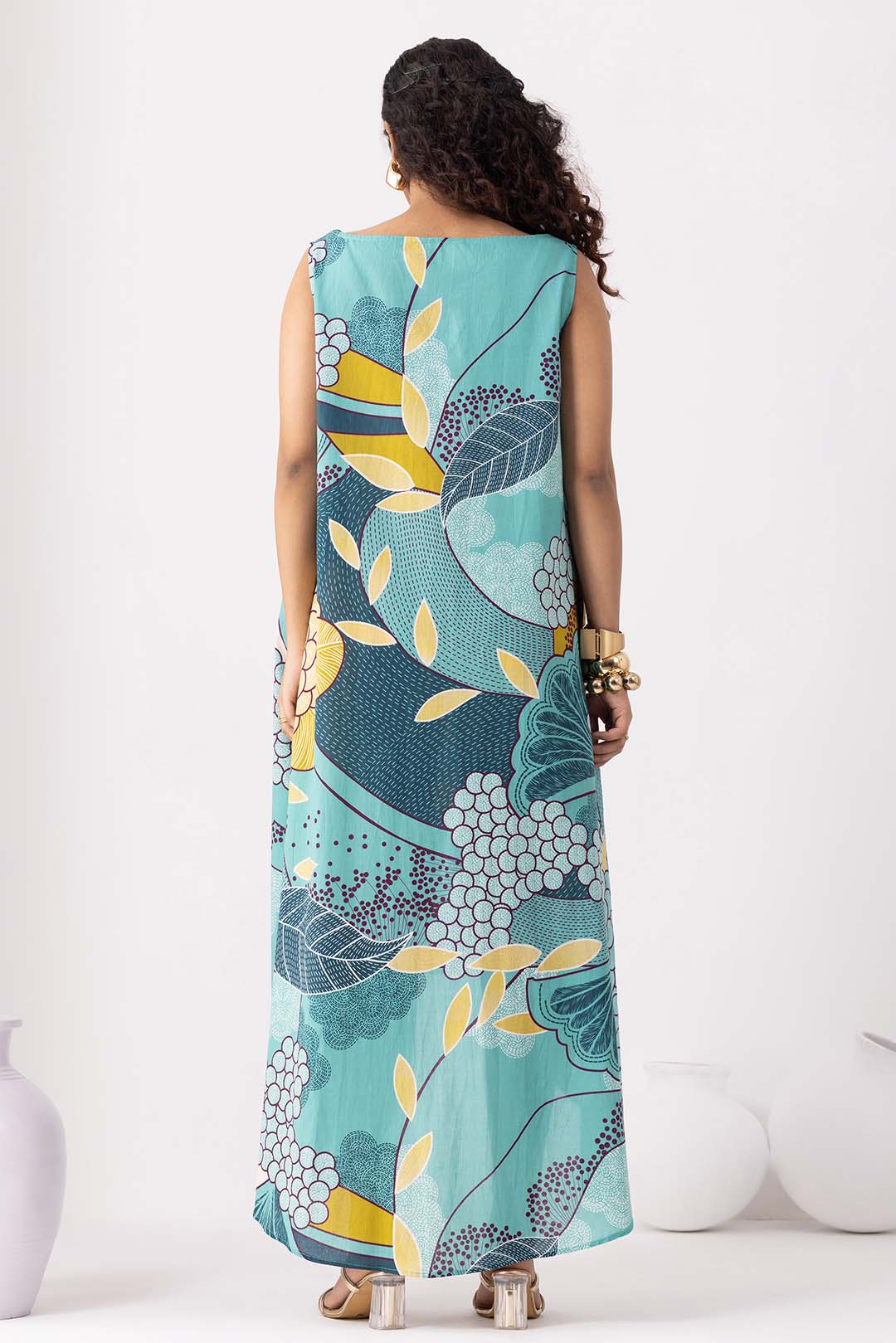 Dainty Teal Blue Flared Dress