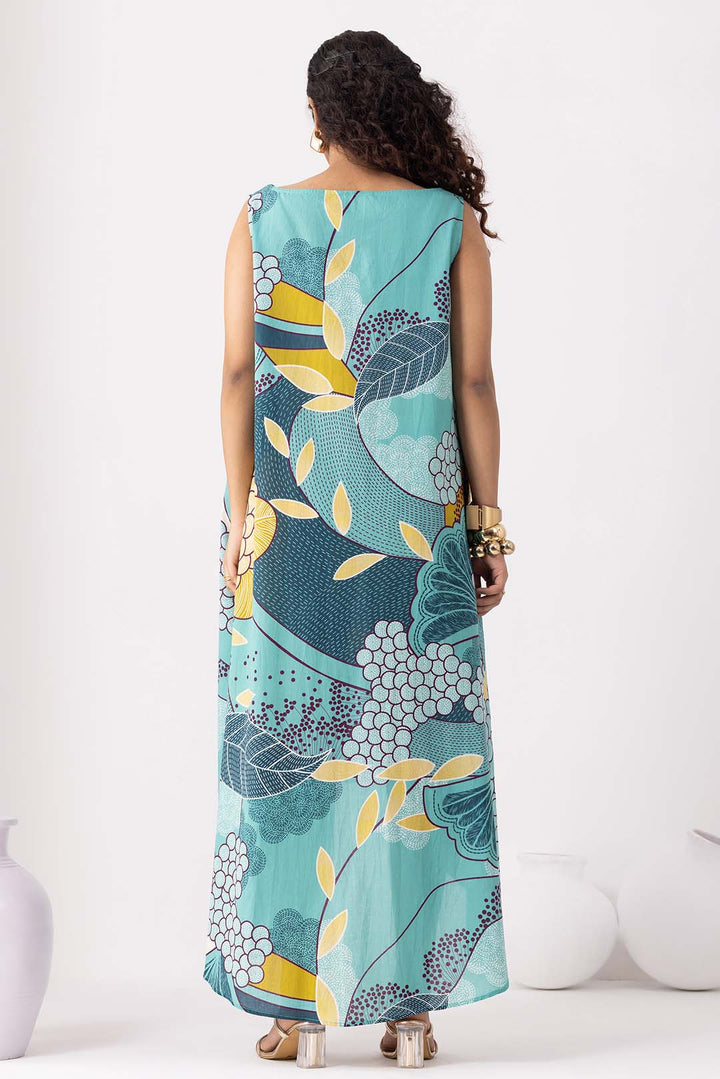 Dainty Teal Blue Flared Dress