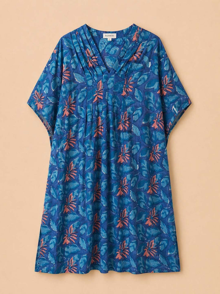 Blue Block Print Kaftan