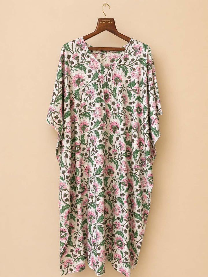 Floral Printed Elastic Kaftan