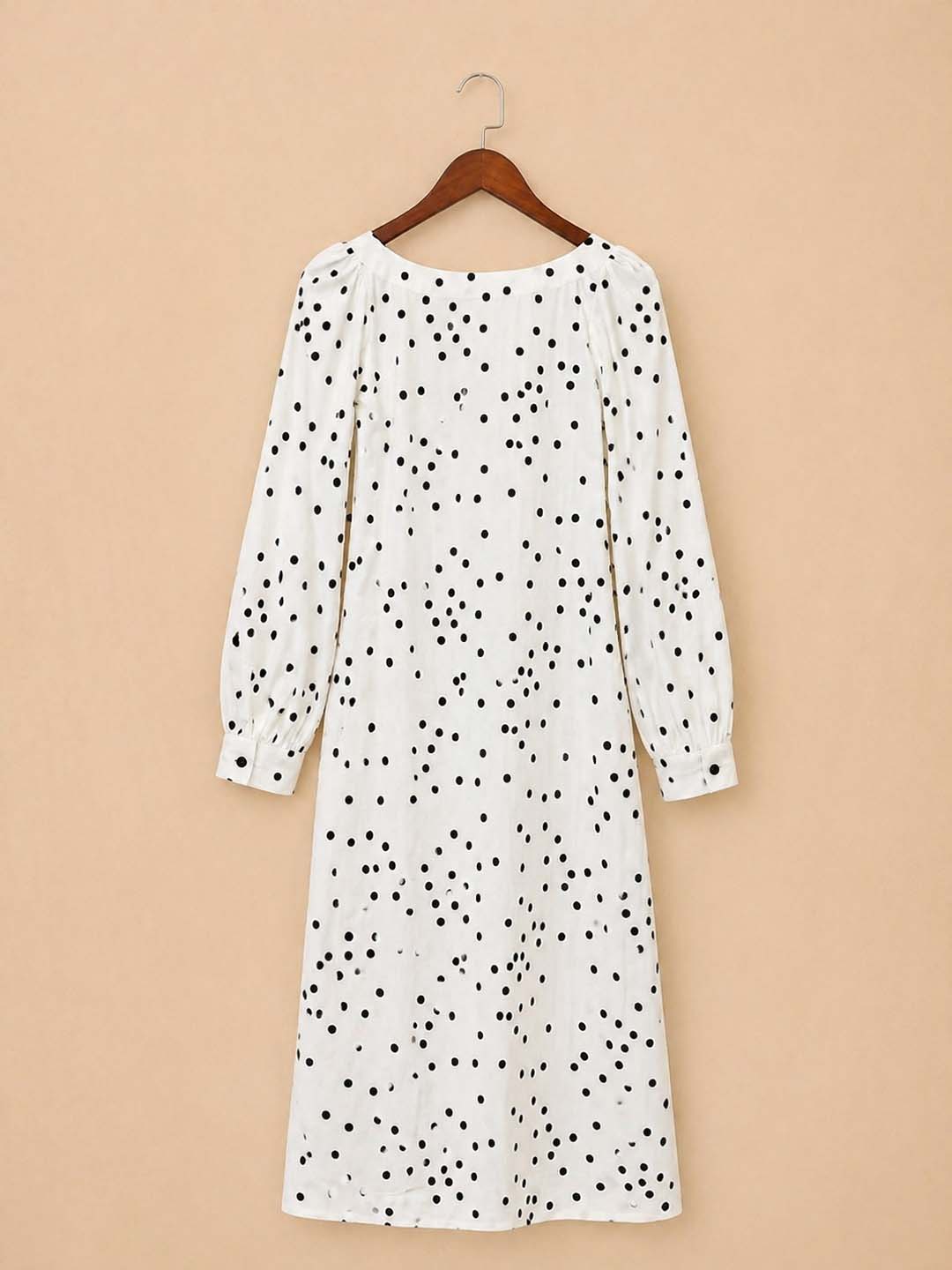 White With Black Polka Dot Dress