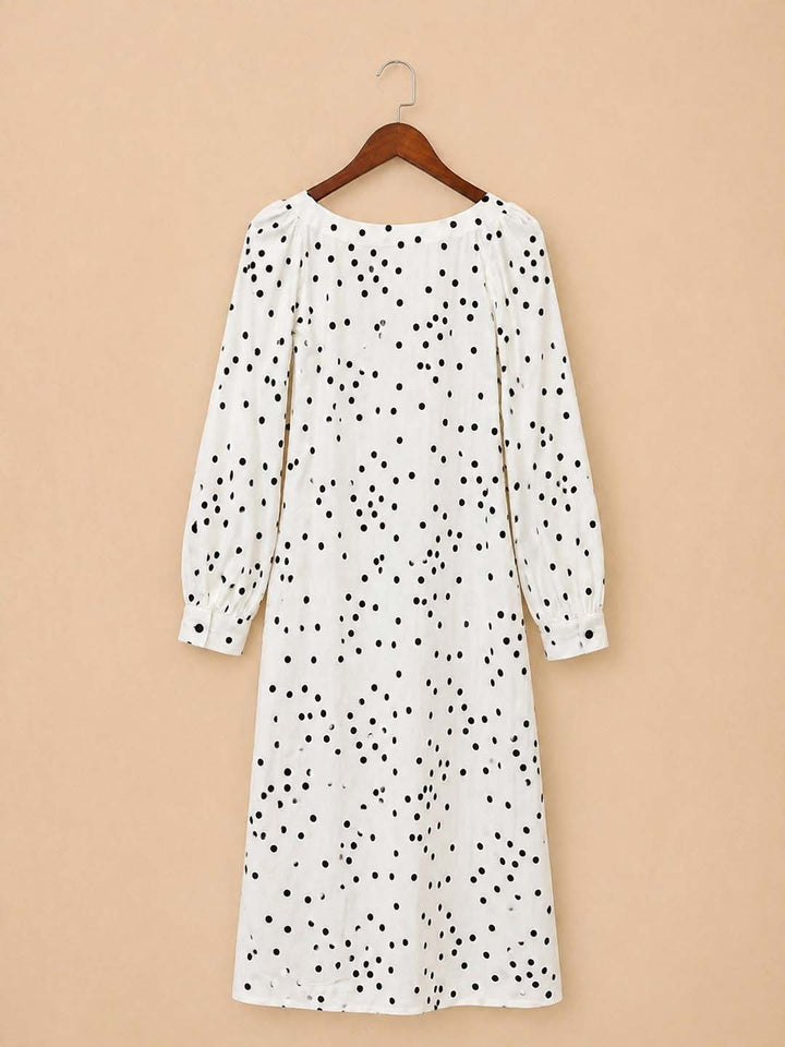 White With Black Polka Dot Dress