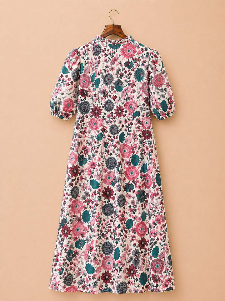 Off-White Multi Colored Floral Printed Dress