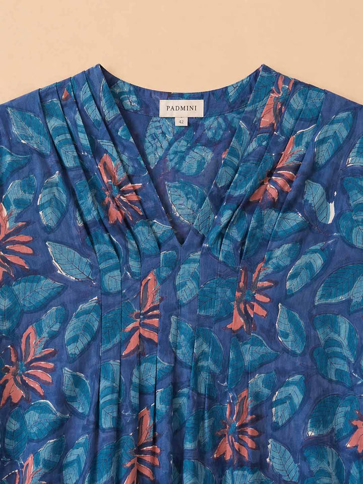 Blue Block Print Kaftan