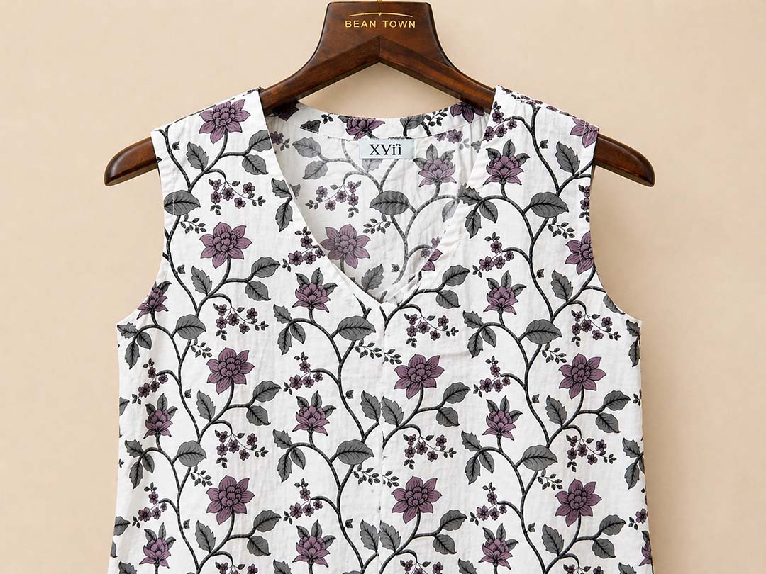 White And Purple Co-ord Set