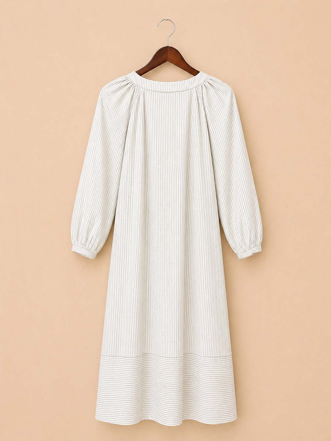 White And Gray Stripes Dress