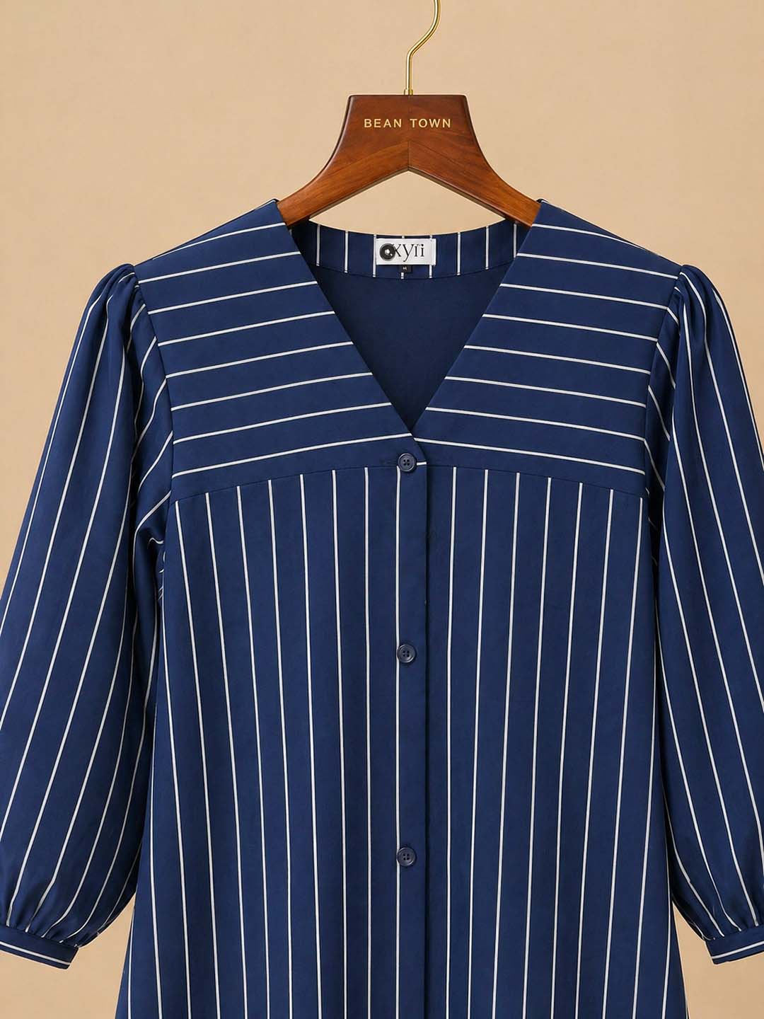 Dark Blue & White Vertical Line Top