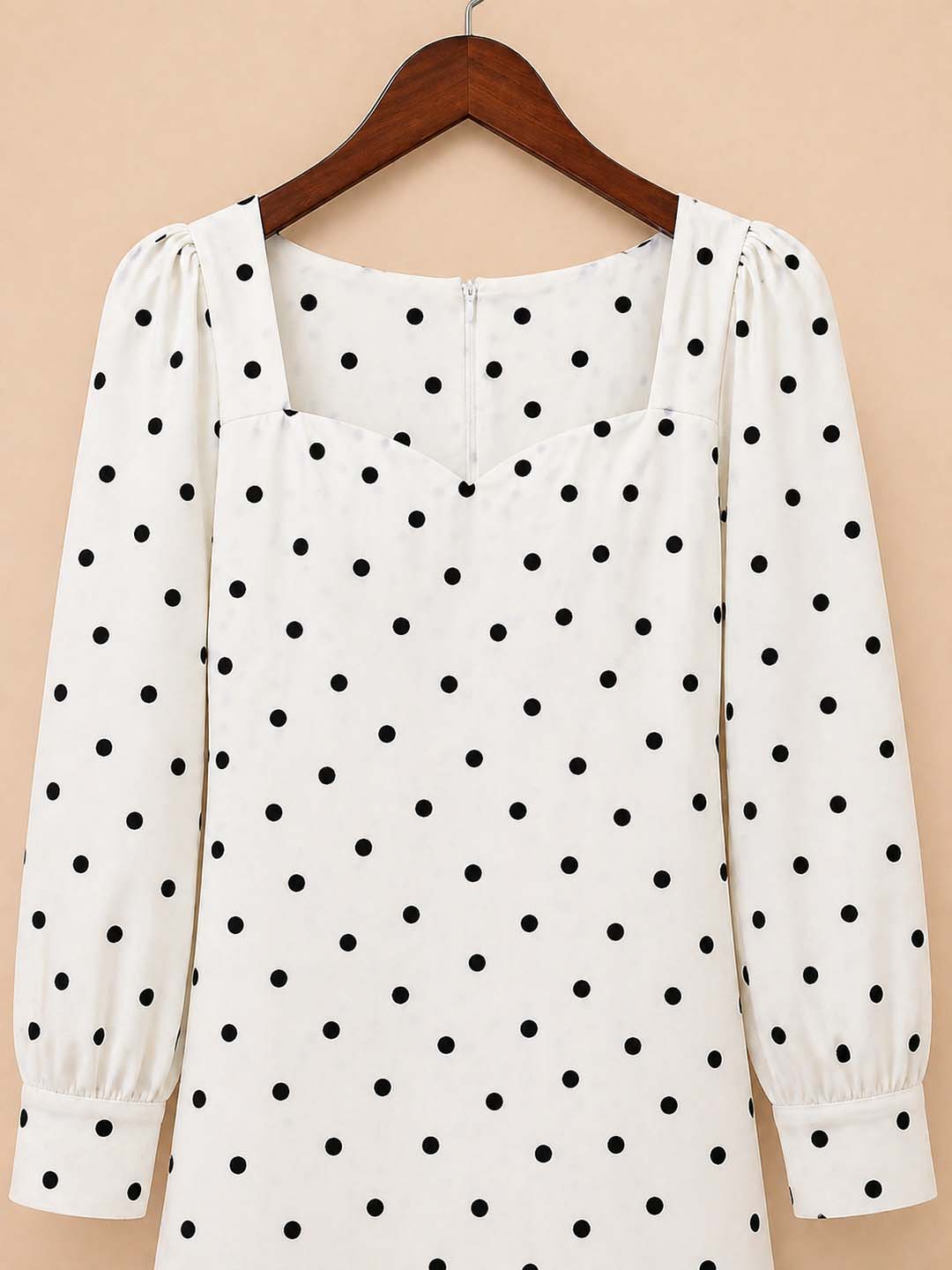 White With Black Polka Dot Dress
