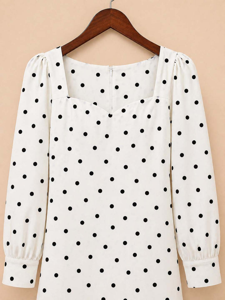 White With Black Polka Dot Dress