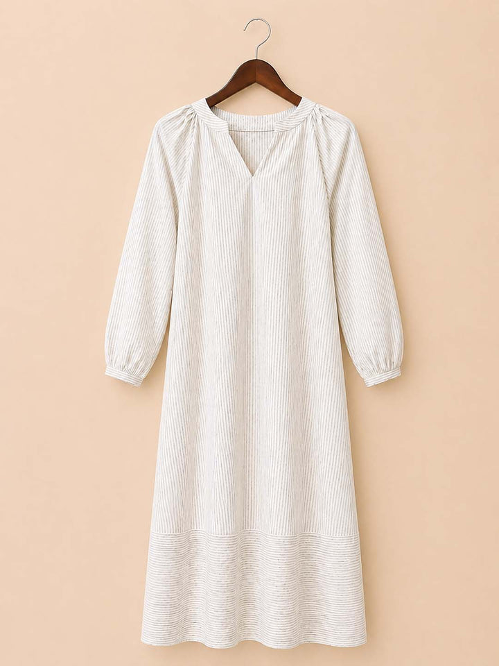 White And Gray Stripes Dress